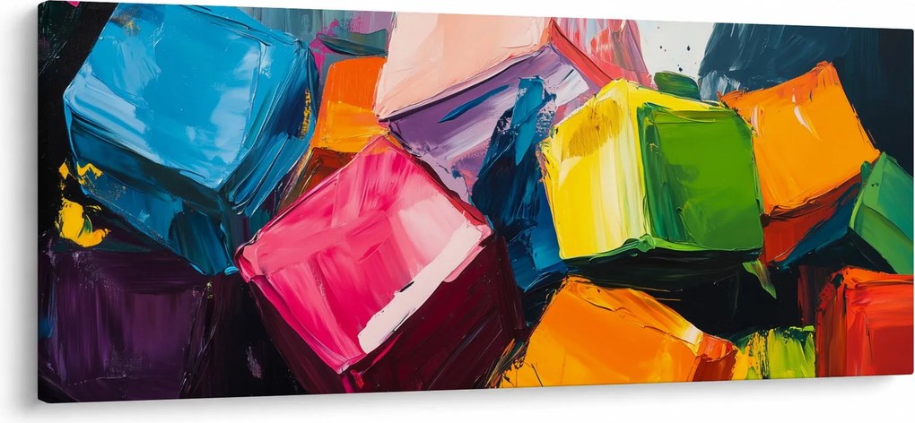 Obraz - Farebné kocky (120x50 cm)