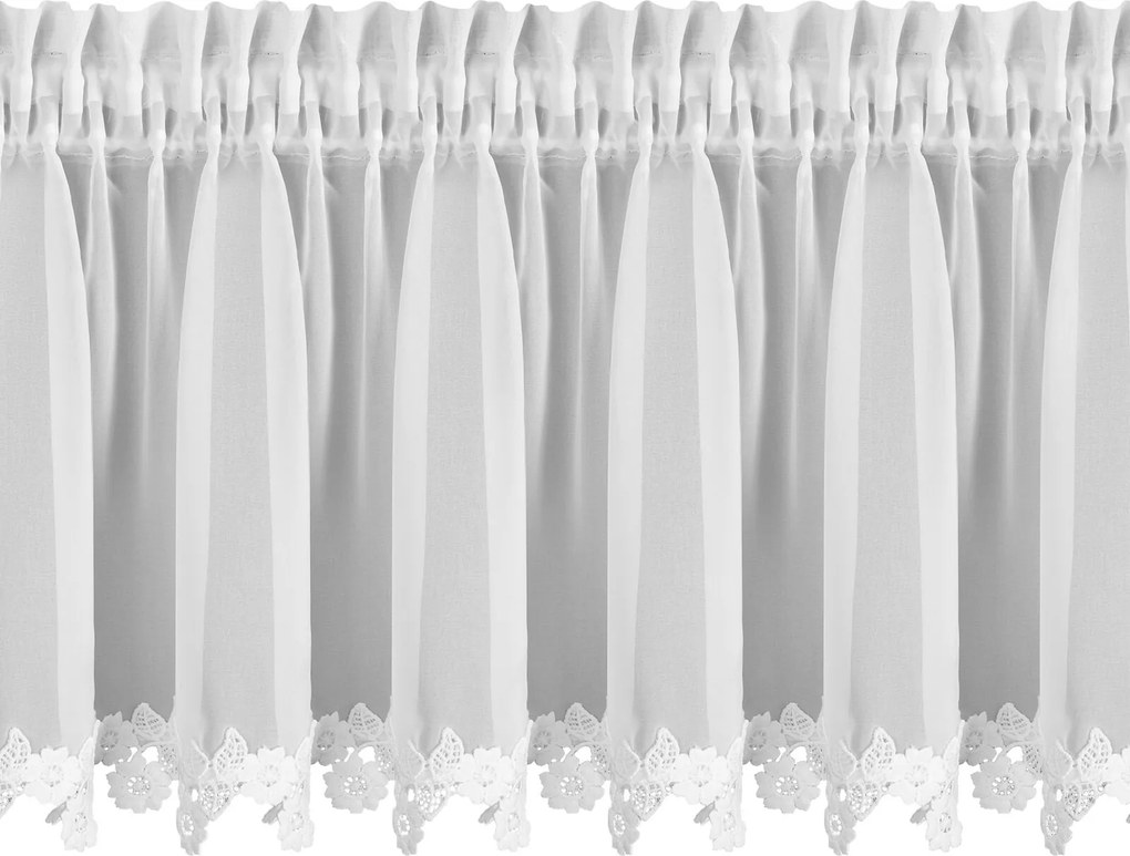 KRÁTKA ZÁCLONA NA PÁSKE LILI 150X30 CM BIELA
