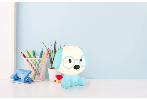 Globo 21761B - LED stmievateľná detská lampička PUPPY 1W/5V 500mAh modrá