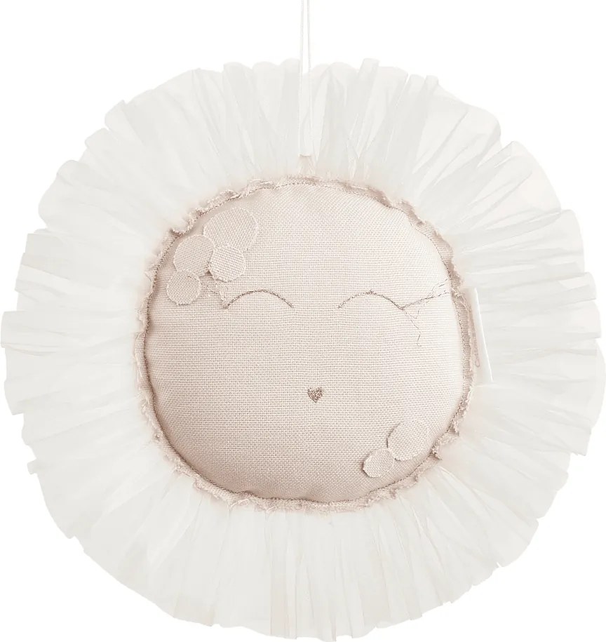Závesná dekorácia slnka púdrovo ružová 35x35x5cm