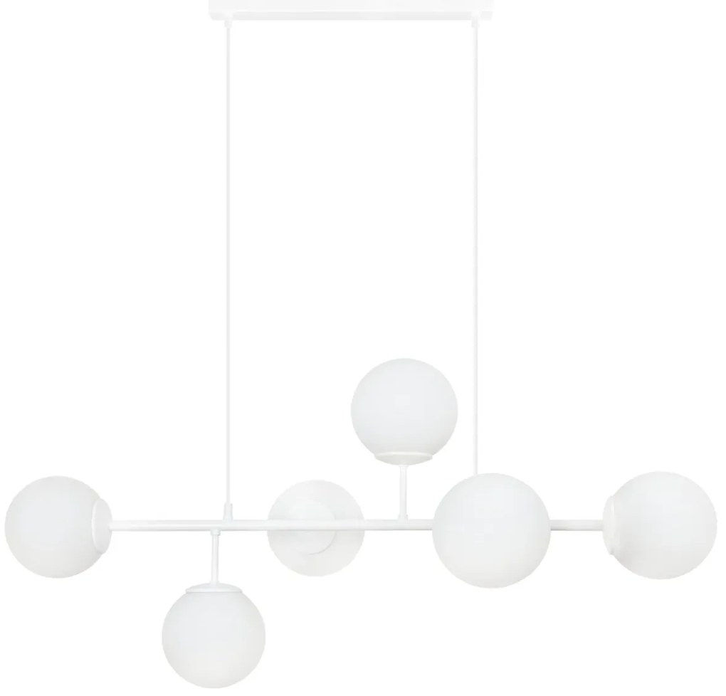 Závesne svietidlo Florence 1, 6x biele sklenené tienidlo, W