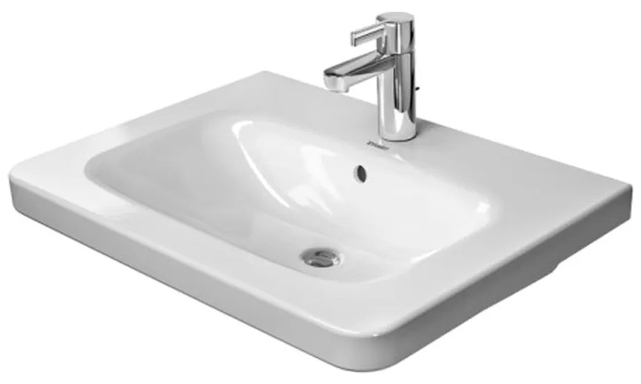 Duravit DuraStyle - Umývadlo do nábytku, 1 otvor pre armatúru prepichnutý, 65x48 cm, biele 2320650000