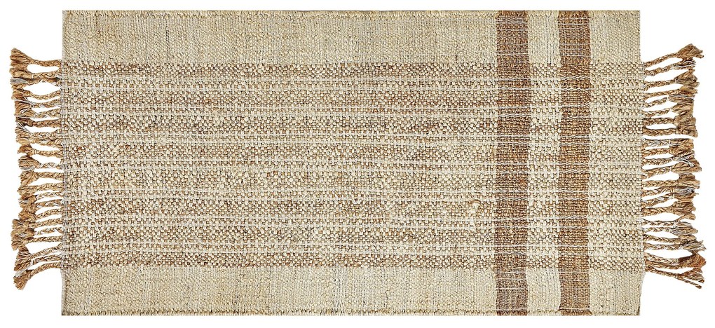 Jutový koberec 80 x 150 cm béžový ORTAOBA Beliani
