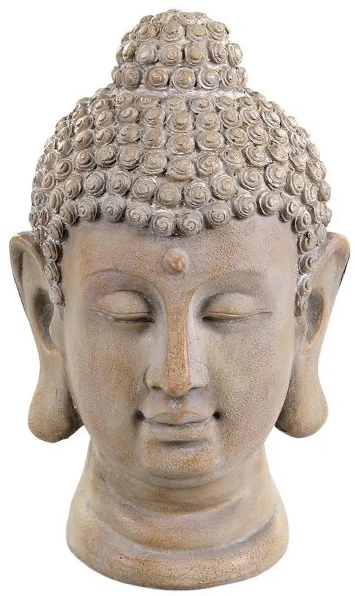 Béžová antik dekorácia hlava Budha - 11*11*19 cm