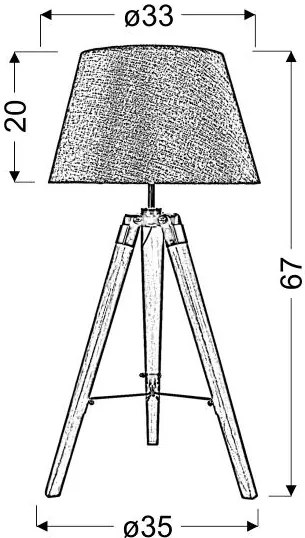 Candellux LUGANO Stolná lampa 1X60W E27 Brown 41-31211