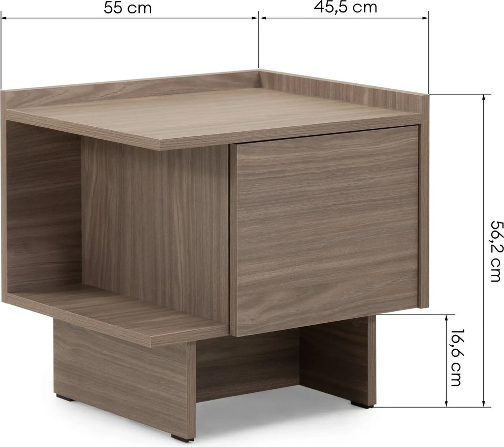 Noční stolek Kanso 55 cm dub perleťový