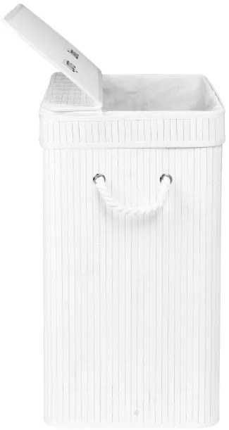 Kôš na bielizeň bambusový 100 l biely