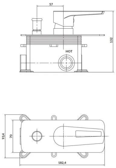 Cersanit S951-342-Sprchová batéria na podomietkovú inštaláciu MILLE lesklý chróm
