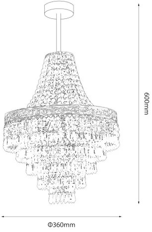 Luster na tyči CORAL 3xE14/40W/230V pr. 36 cm