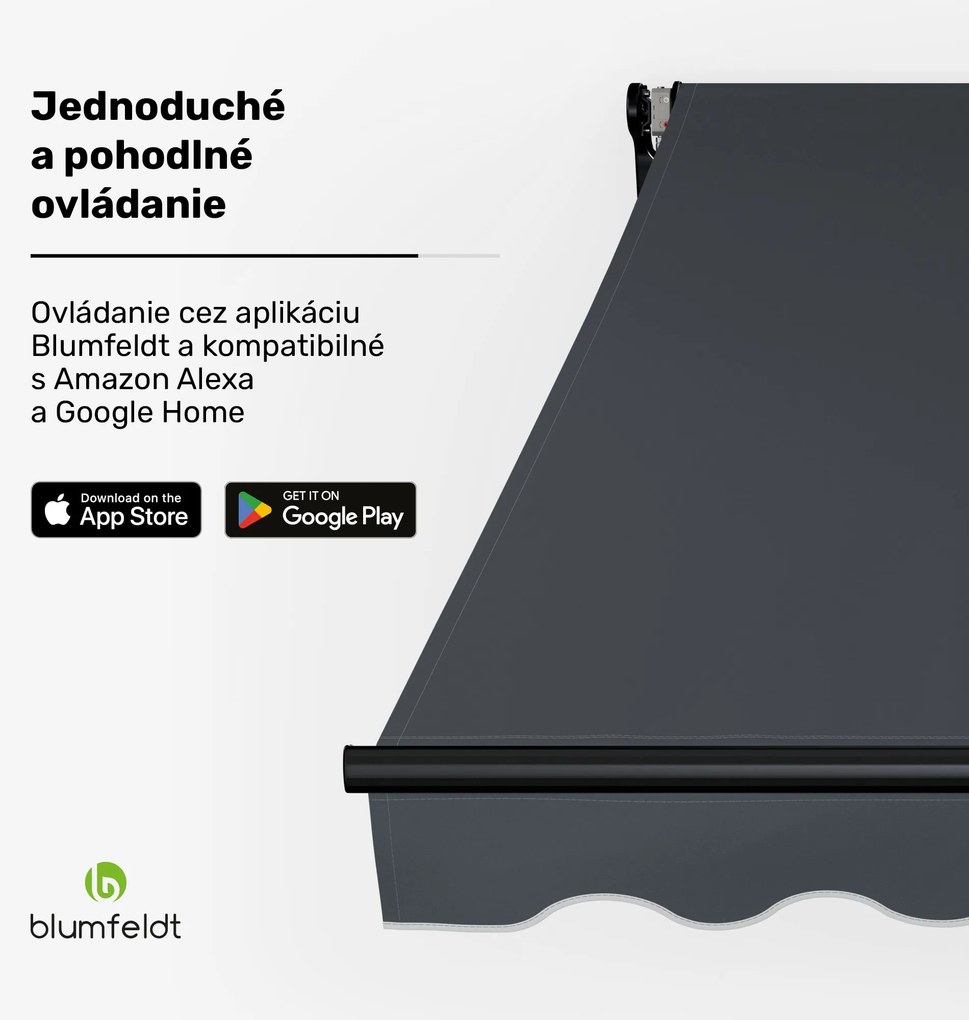 Blumfeldt CloudShade Markíza, Inteligentné ovládanie, UV ochrana, Montáž na stenu