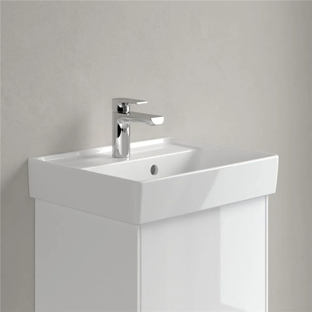 VILLEROY &amp; BOCH Collaro závesné umývadielko s otvorom, s prepadom, 450 x 370 mm, biela alpská, s povrchom CeramicPlus, 433445R1