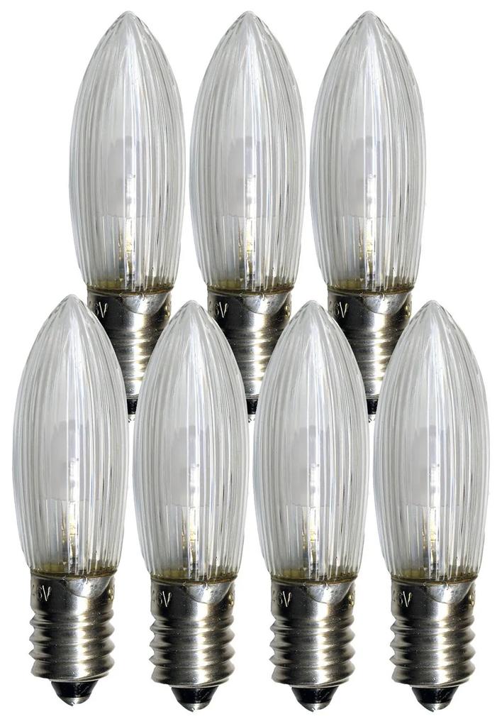 Náhradná LED žiarovka E10 0,2W 2100K 7 kusov
