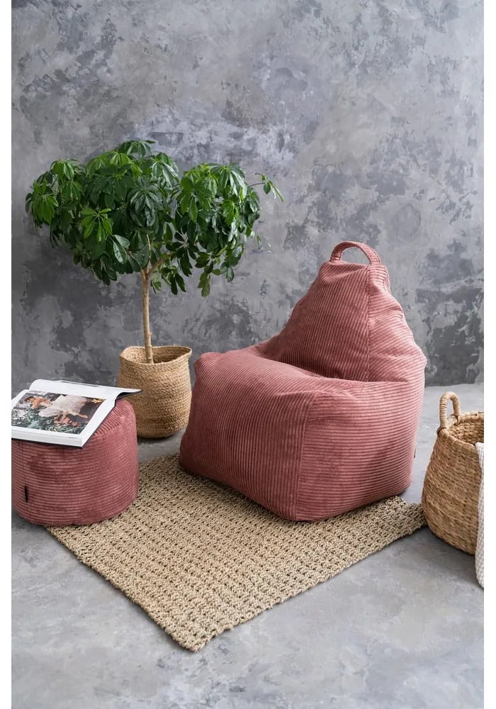 Modrý menčestrový sedací vak Play Amuse – SLOWDOWN