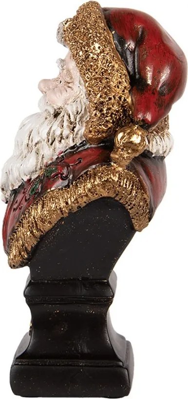 Červeno-zlatá vianočná dekorácia busta Santa Claus - 10*8*17 cm