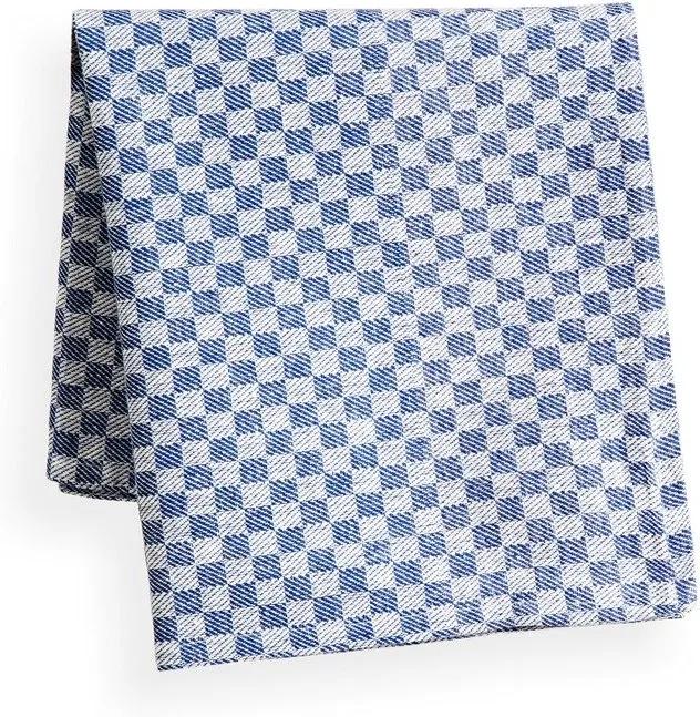 Škodák Pracovný bavlnený uterák vzor 002 keper modrá kocka - 50x100cm