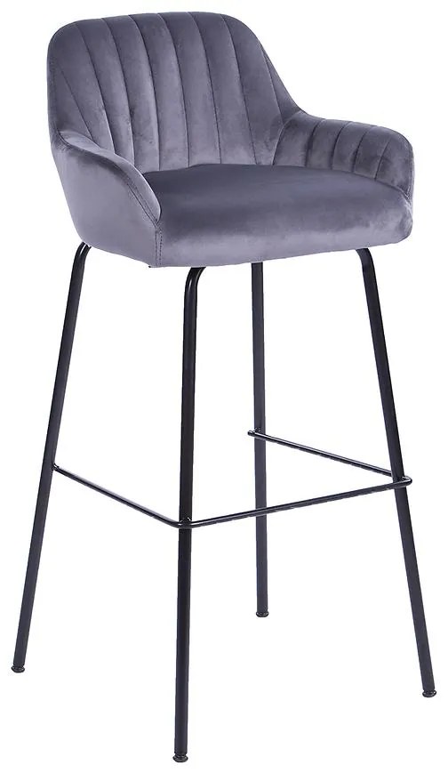 Barová stolička  2-170a Grey Velvet