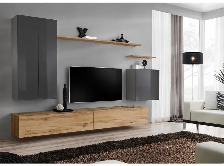 Obývacia stena Switch II Grafit/Wotan