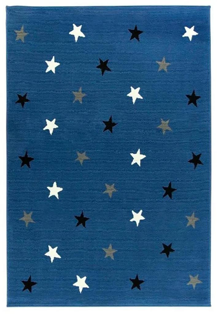Detský koberec Hviezdičky 120x170 tmavomodrý