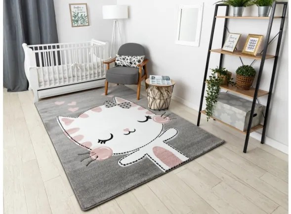 Koberec PETIT KITTY MAČKA sivý