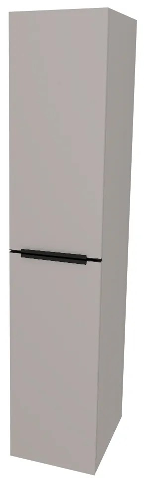 Mereo Mailo, kúpeľňová skrinka vysoká 170 cm, čierne madlo, Multidecor, Arktická sivá, MER-CN594LPBARS1