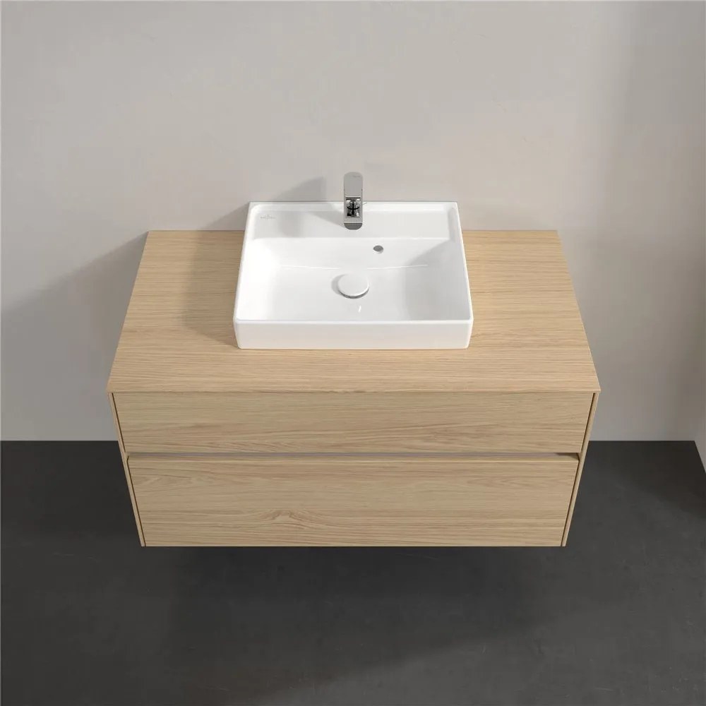 VILLEROY &amp; BOCH Collaro závesná skrinka pod umývadlo na dosku (umývadlo v strede), 2 zásuvky, 1000 x 500 x 548 mm, Nordic Oak, C01600VJ