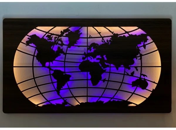 Li-Go 4709/DUB2 - LED RGBW nástenná dekorácia LED/24W/230V 125x74 cm dubová + diaľkový ovládač