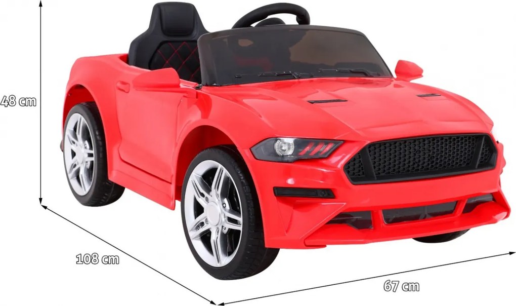 Ramiz Športové autíčko GT na batérie pre deti červené + diaľkové ovládanie + pomalý štart + nosič batožiny + MP3 LED