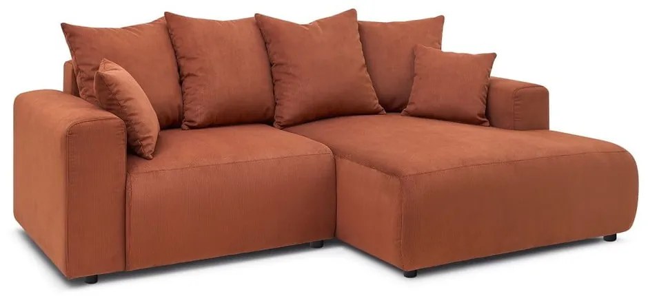 Oranžová zamatová rohová pohovka Enjoy – Bobochic Paris