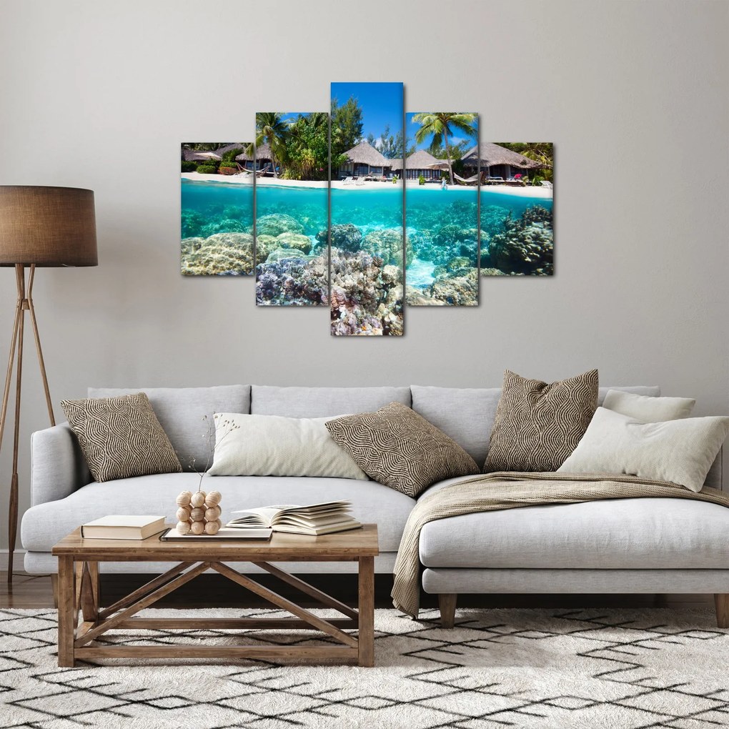 Obraz pláže na tropickom ostrove (150x105 cm)