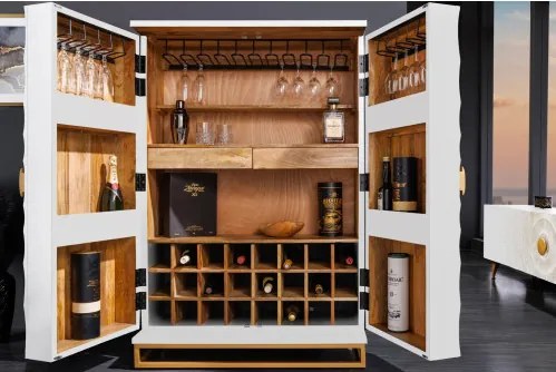 Komoda/Bar 48109 Bailey 95cm Drevo Mango Bielené  - Komfort-nábytok