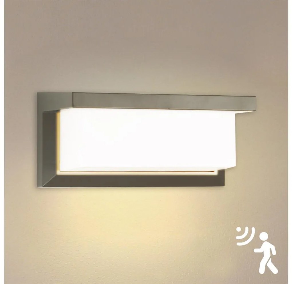 Brilagi-LED Vonkajšie nástenné svietidlo so senzorom BRICKY LED/12W/230V šedá IP54