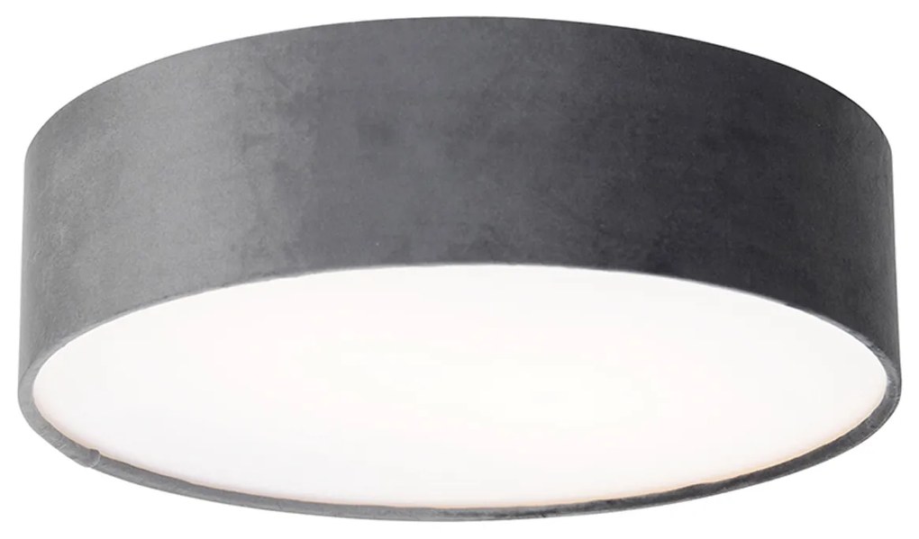 Moderné stropné svietidlo sivé 40 cm so zlatým vnútrom - Drum