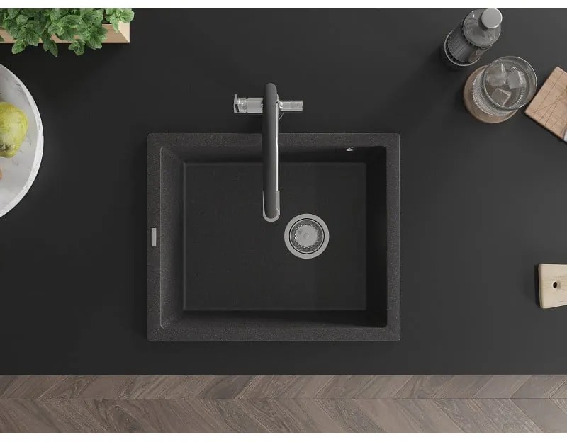 Mexen Pedro - drez granitový 56,0x46,0cm, 1-komorový, čierna-škvrny, 6508561000-76