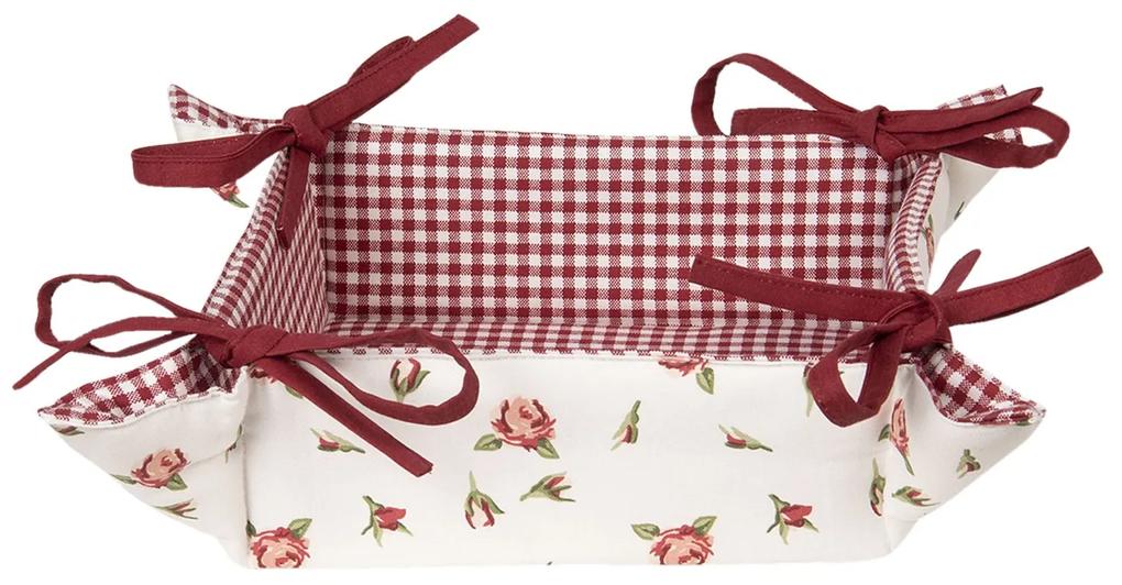 Bavlnený košík na pečivo Romantic Roses - 35 * 35 * 8 cm