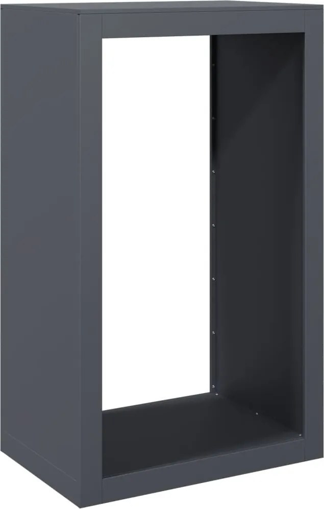 vidaXL Regál na krbové drevo, antracitový 60x40x100 cm, oceľ