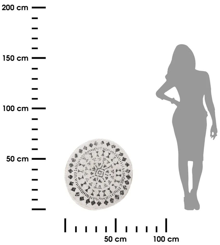 Koberec Jasmine2, (fi) 70 cm, biela/čierna