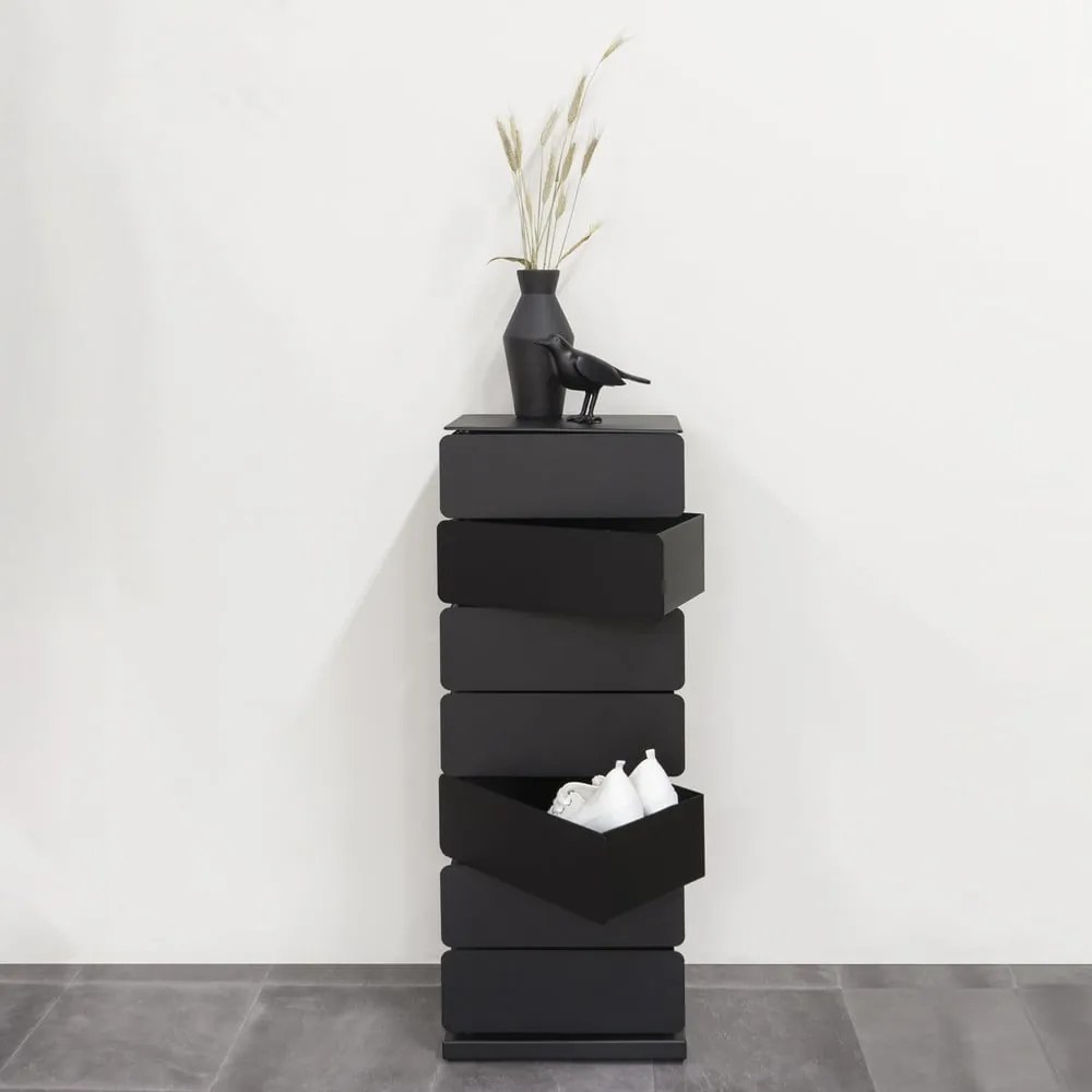 Čierna kovová komoda 37x98,5 cm Joey – Spinder Design