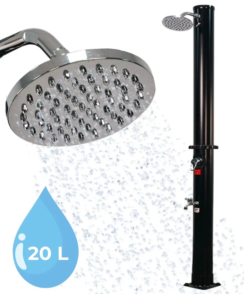 Jurhan Solárna sprcha DELFINA, 20 l, čierna