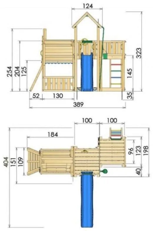 Ihrisko Jungle Mansion so šmykľavkou a modulom Train Module