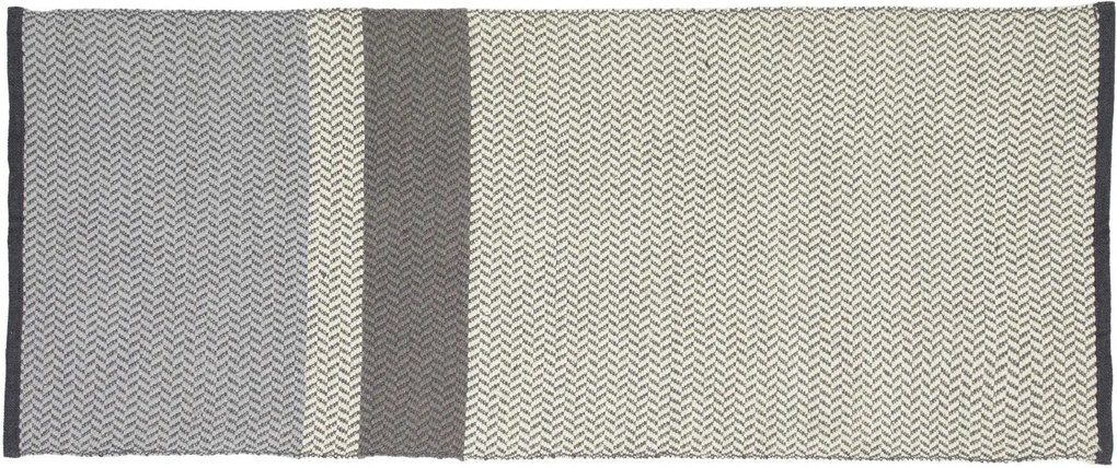 Hübsch Vlnený koberec Grey/Off white 80x200 cm