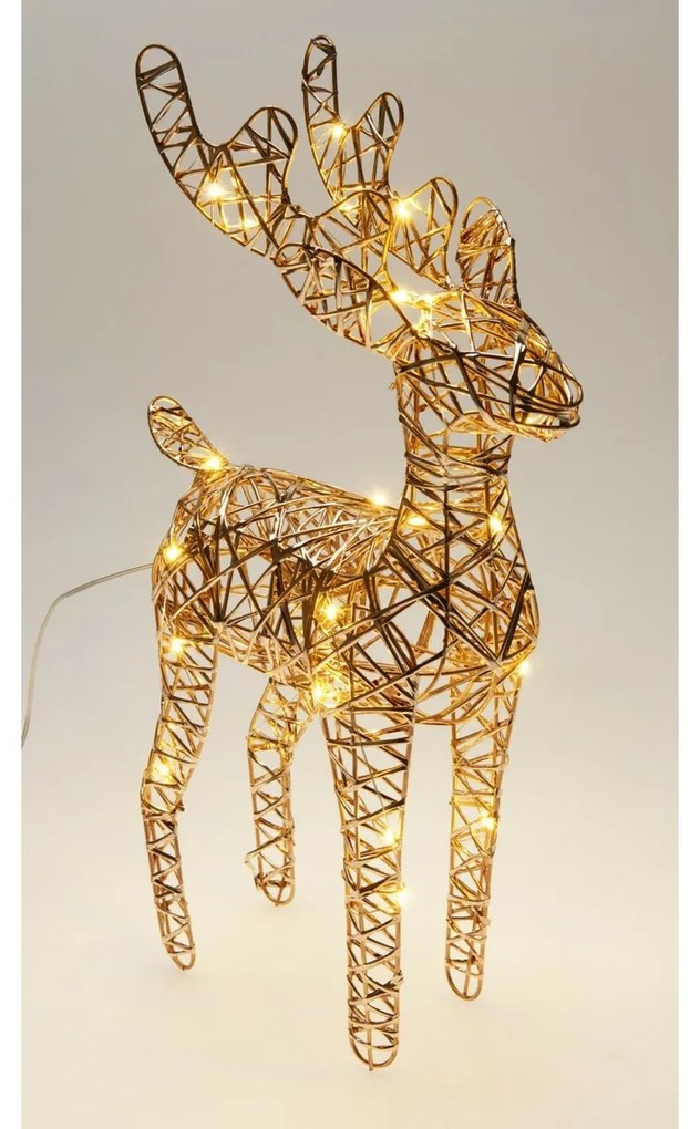 Vianočný svietiaci sob Champagne, 37 x 24 cm, 30 micro LED, na batérie, 24 cm