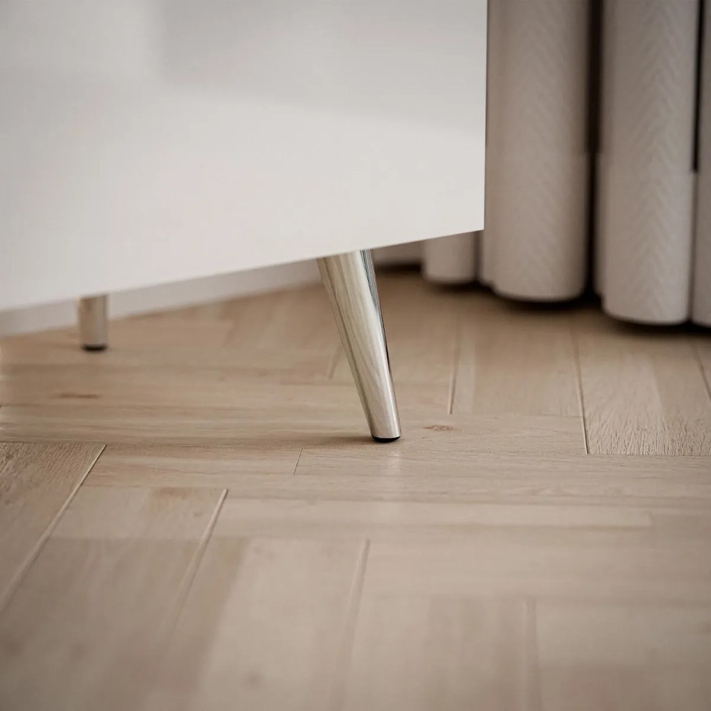 TV STOLÍK NESSIE 3 BIELY LESK + STRIEBORNÝ 180 cm