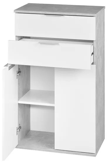 Livarno home Komoda, biela/betónová (100376470)