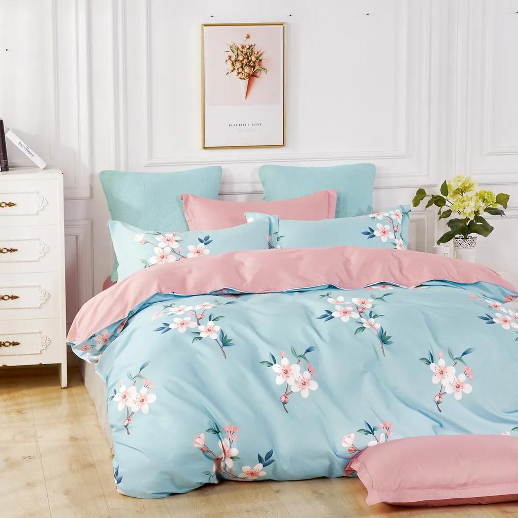 Ovitex Luxusné postelné obliečky Milano 8 tyrkysová ružová 100% bavlna