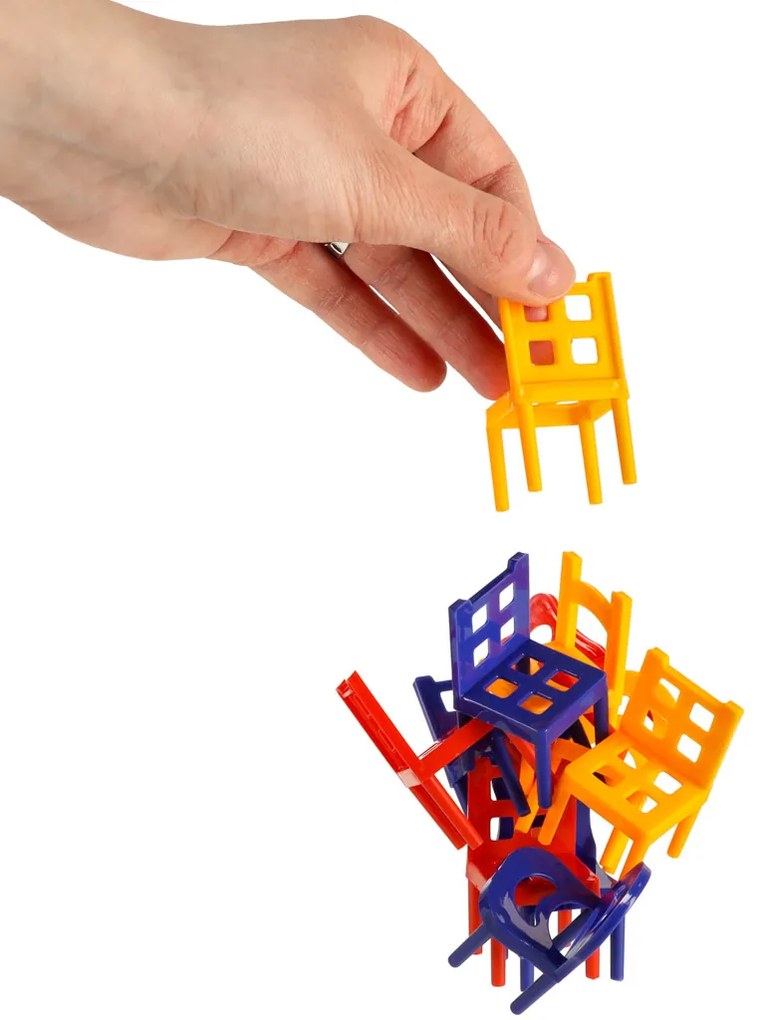 KIK Padajúce stoličky - rodinná arkádová stolová hra 24 ks, stohovanie pre deti