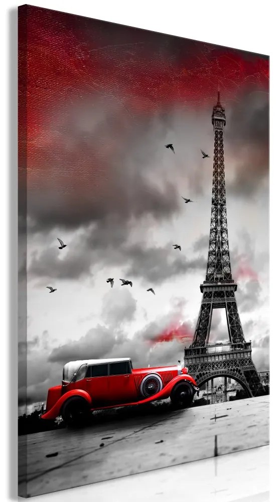 Obraz - Červené auto v Paríži 40x60