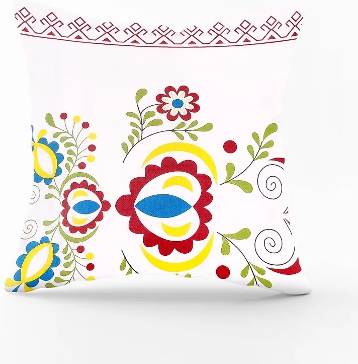 Bavlnená obliečka na vankúš - folklór Veľkost obliečok: 40 x 40 cm, Zapínanie: Gombíky