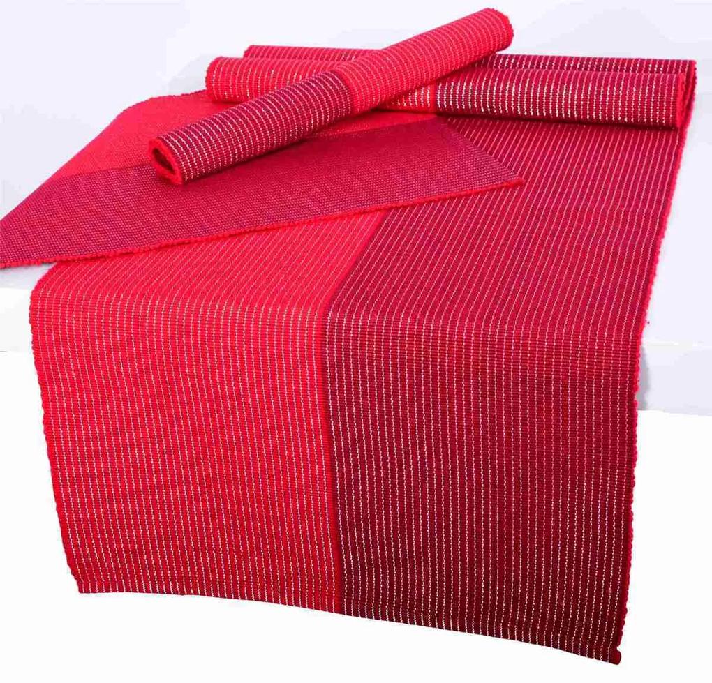 Prestieranie bavlnené, červeno-bordové lesklé 40 x 120 cm