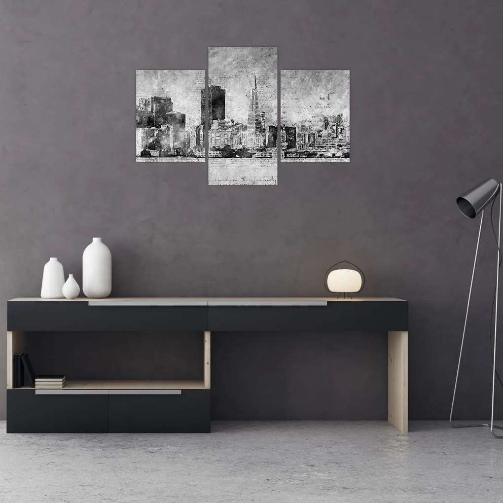 Obraz - Coffee art city (90x60 cm)