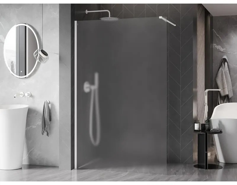 Mexen, Mexen Kioto-X sprchová stena 50 x 200 cm, matná 10 mm, biela - 800-050-101-20-30-X